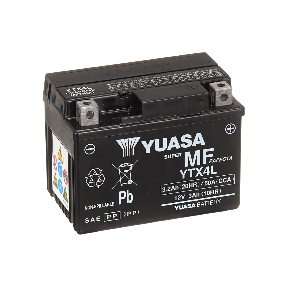 Yuasa Maintenance Free AGM YTX4L 3 Ah 50 A 12V